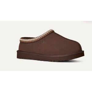 UGG Tasman Slipper Chocolate Brown Suede Embroidered Braid Mens 8 Womens 9 US